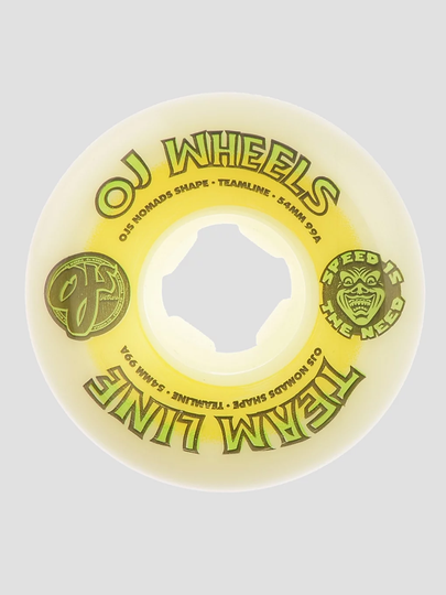 OJ Wheels Team Line Original Hardline 99A 54mm Wheels white/yellow/green