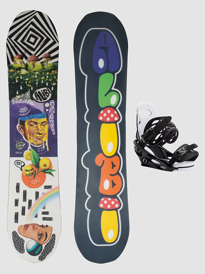Alibi Snowboards Brain Rain 115 + Burton Smalls 2023 Snowboard Set uni