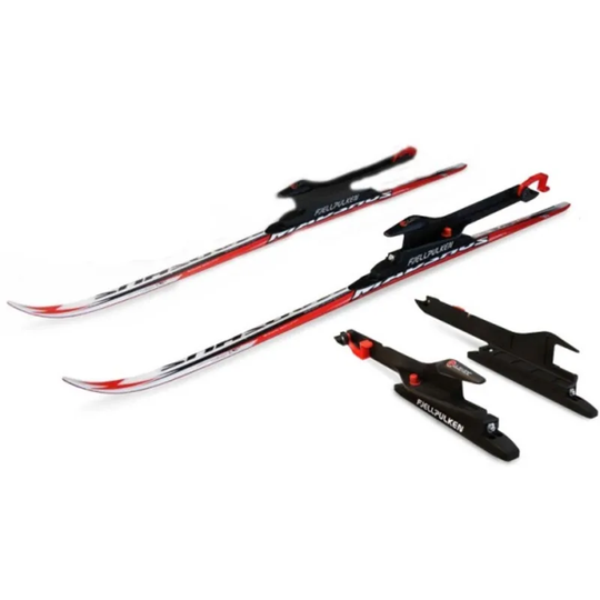 X-link Skibinding with Skis