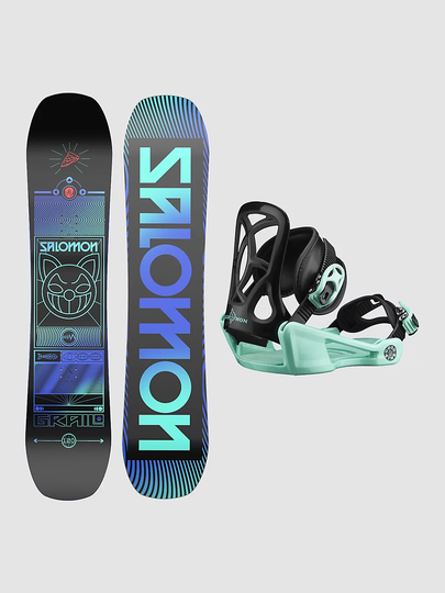 Salomon Grail 110 + Goodtime XS 2023 Snowboard Set black