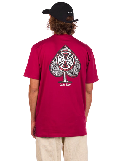 Independent CBB Cross Spade T-Shirt maroon